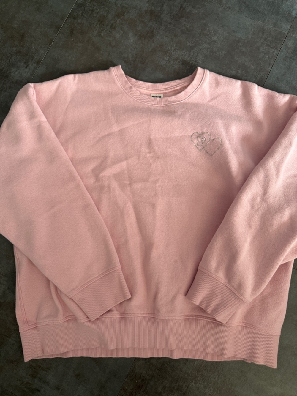 Victoria’s Secret Pink rhinestone heart sweatshirt